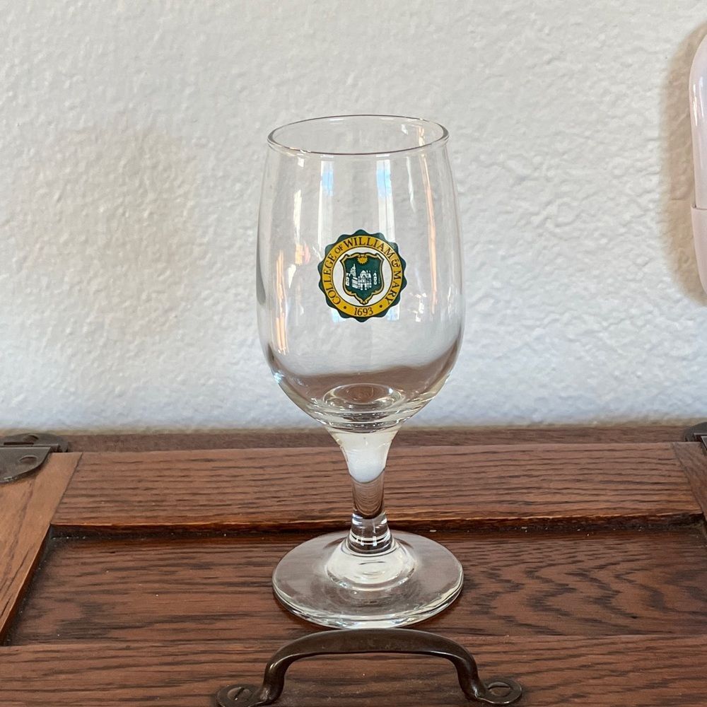 Vintage College of William & Mary Wine Glass